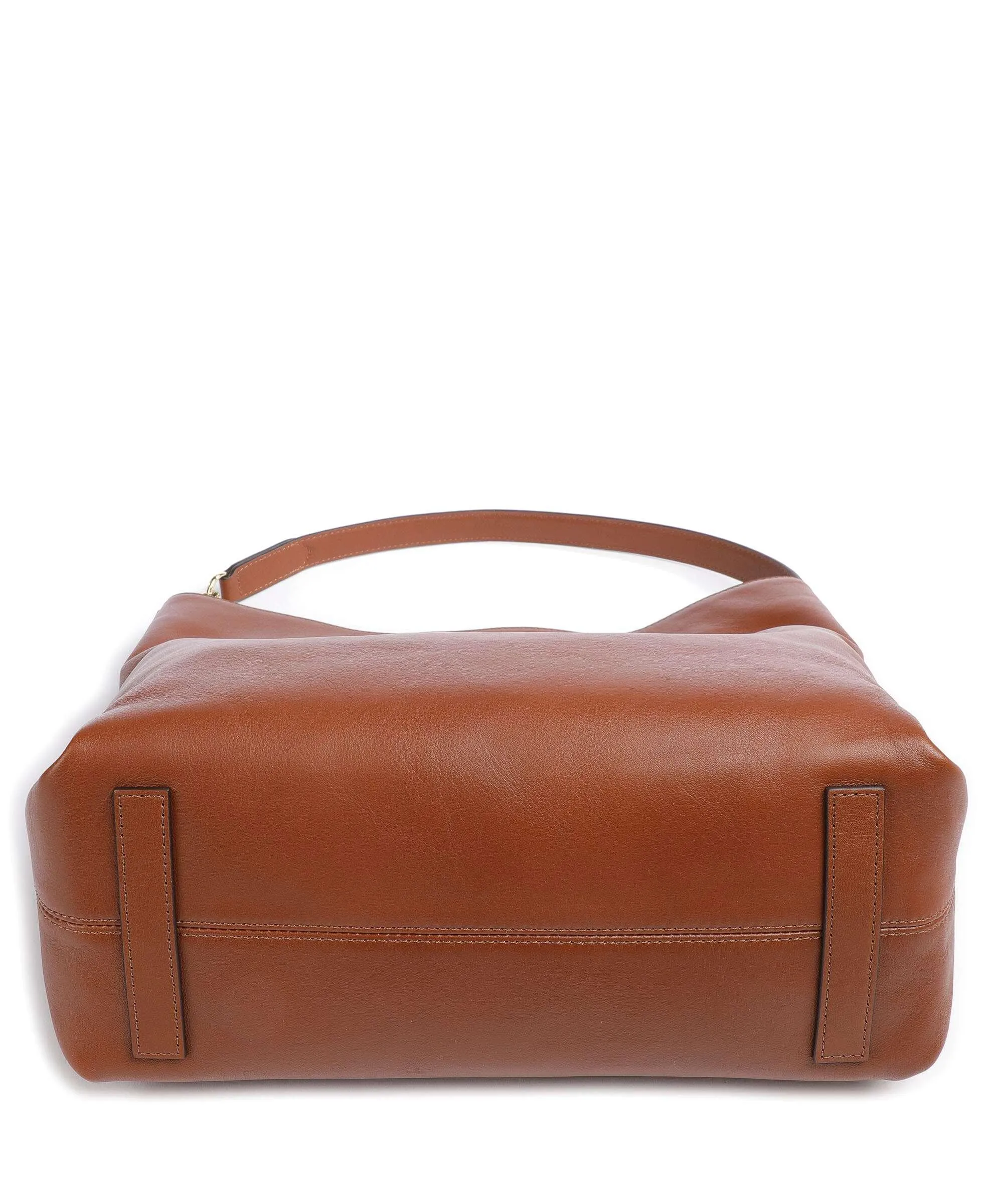  Lauren Ralph Lauren Kassie Large Borsa hobo pelle di vacchetta finemente grana marrone  