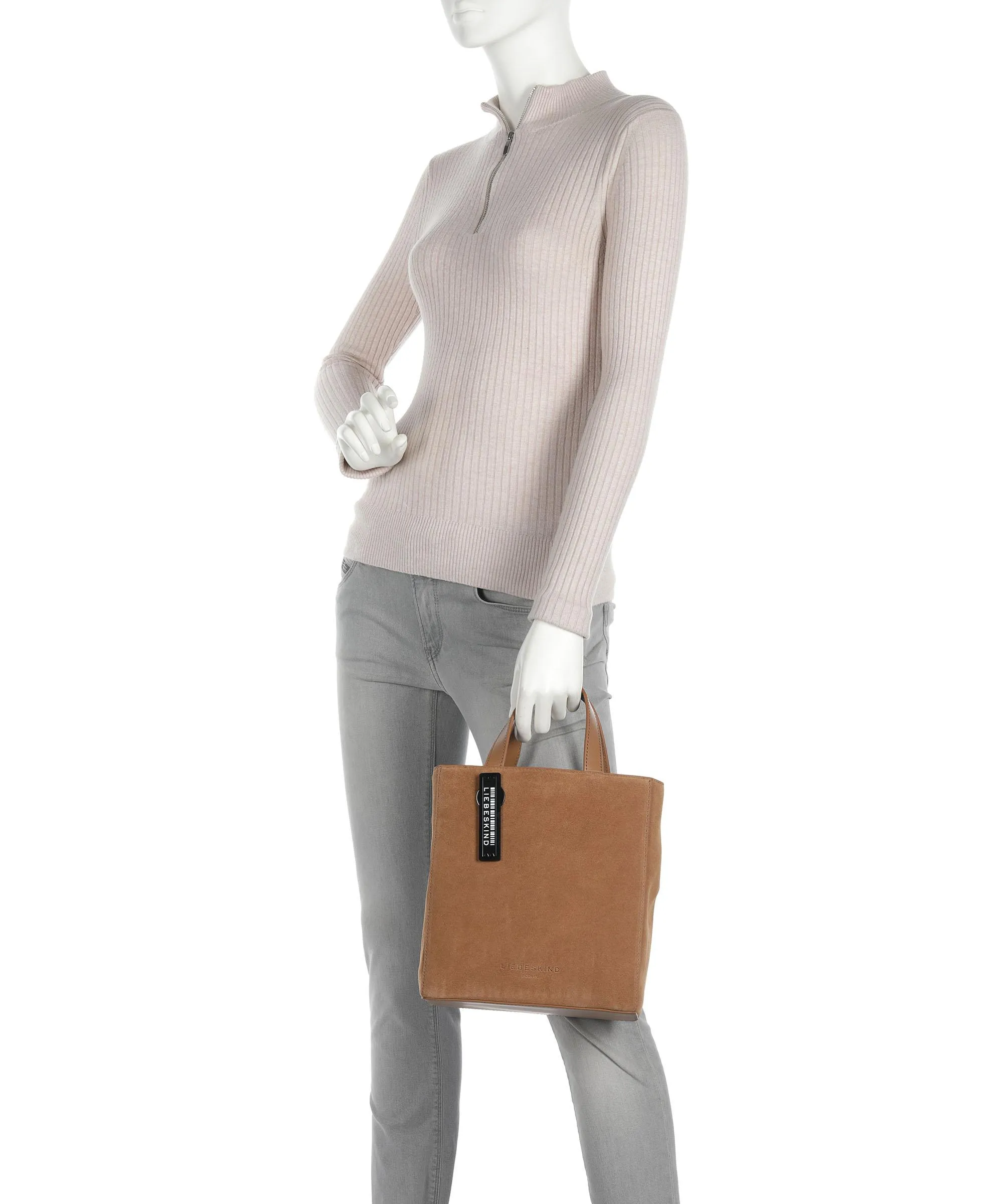  Liebeskind Paper Bag Suede S Borsa a mano pelle ruvida marrone  