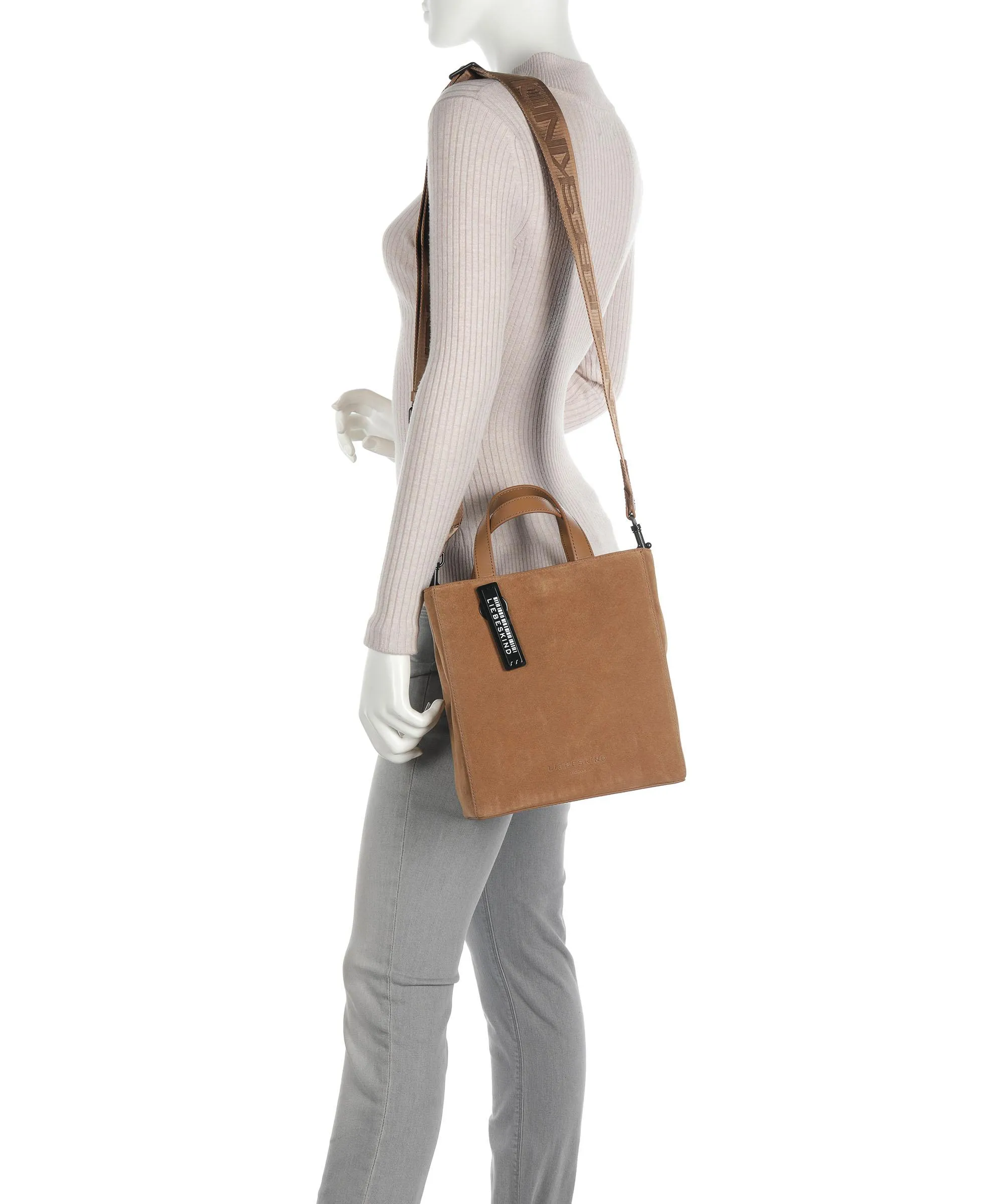  Liebeskind Paper Bag Suede S Borsa a mano pelle ruvida marrone  