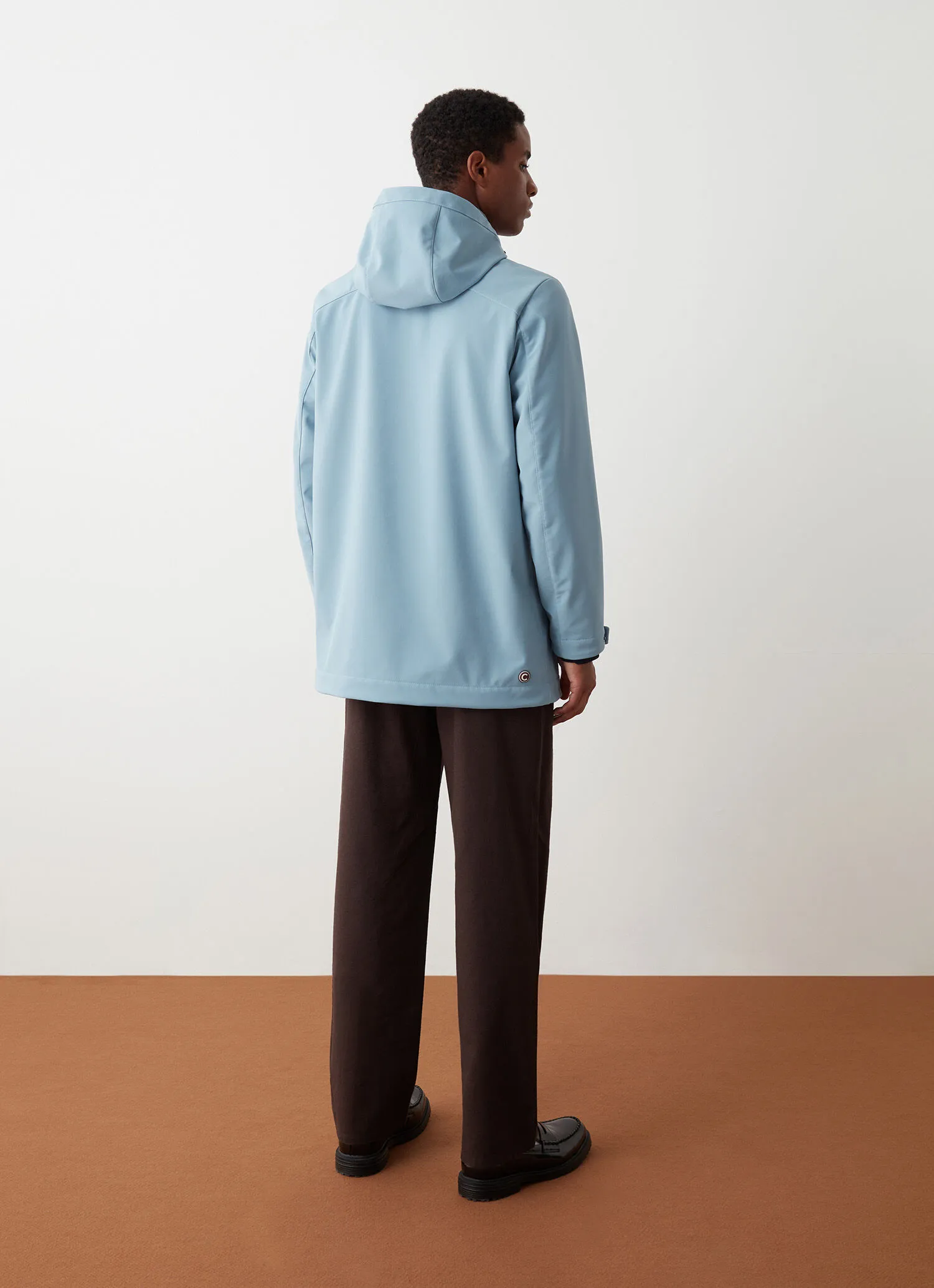 Long waterproof autumn-weight softshell jacket