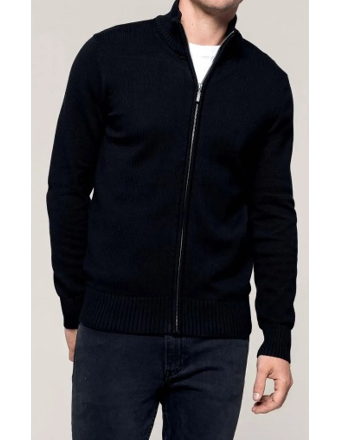Maglia Zip completa aperta davanti invernale A / I Blu e Nero