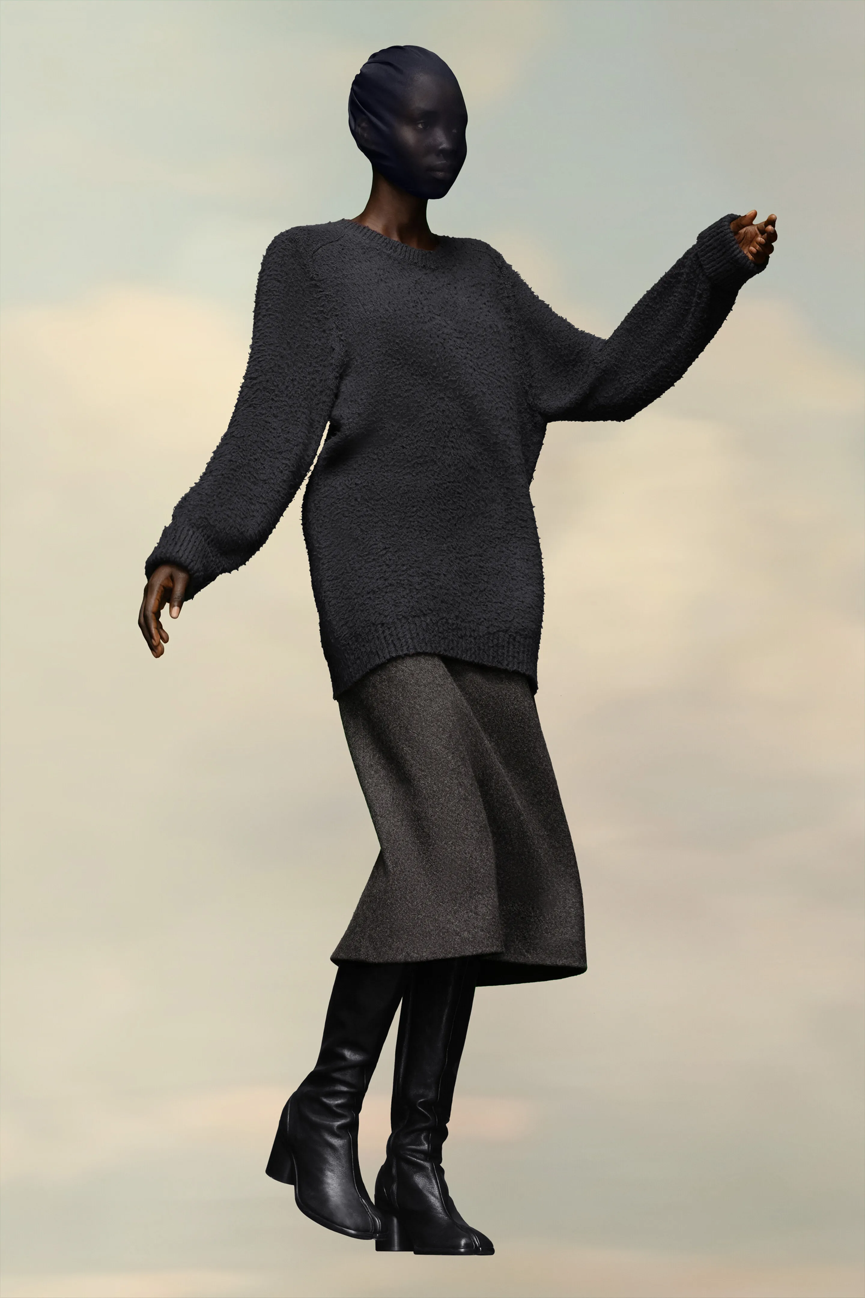 Maglione oversize effetto infeltrito