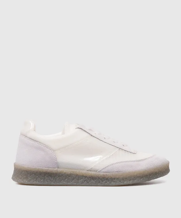 Maison Margiela MM6 Scarpe da ginnastica combinate bianche con logo in rilievo SH1WS0003P6391