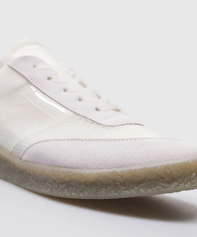 Maison Margiela MM6 Scarpe da ginnastica combinate bianche con logo in rilievo SH1WS0003P6391
