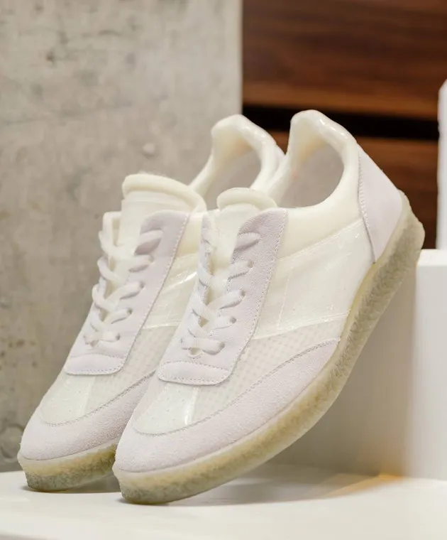 Maison Margiela MM6 Scarpe da ginnastica combinate bianche con logo in rilievo SH1WS0003P6391