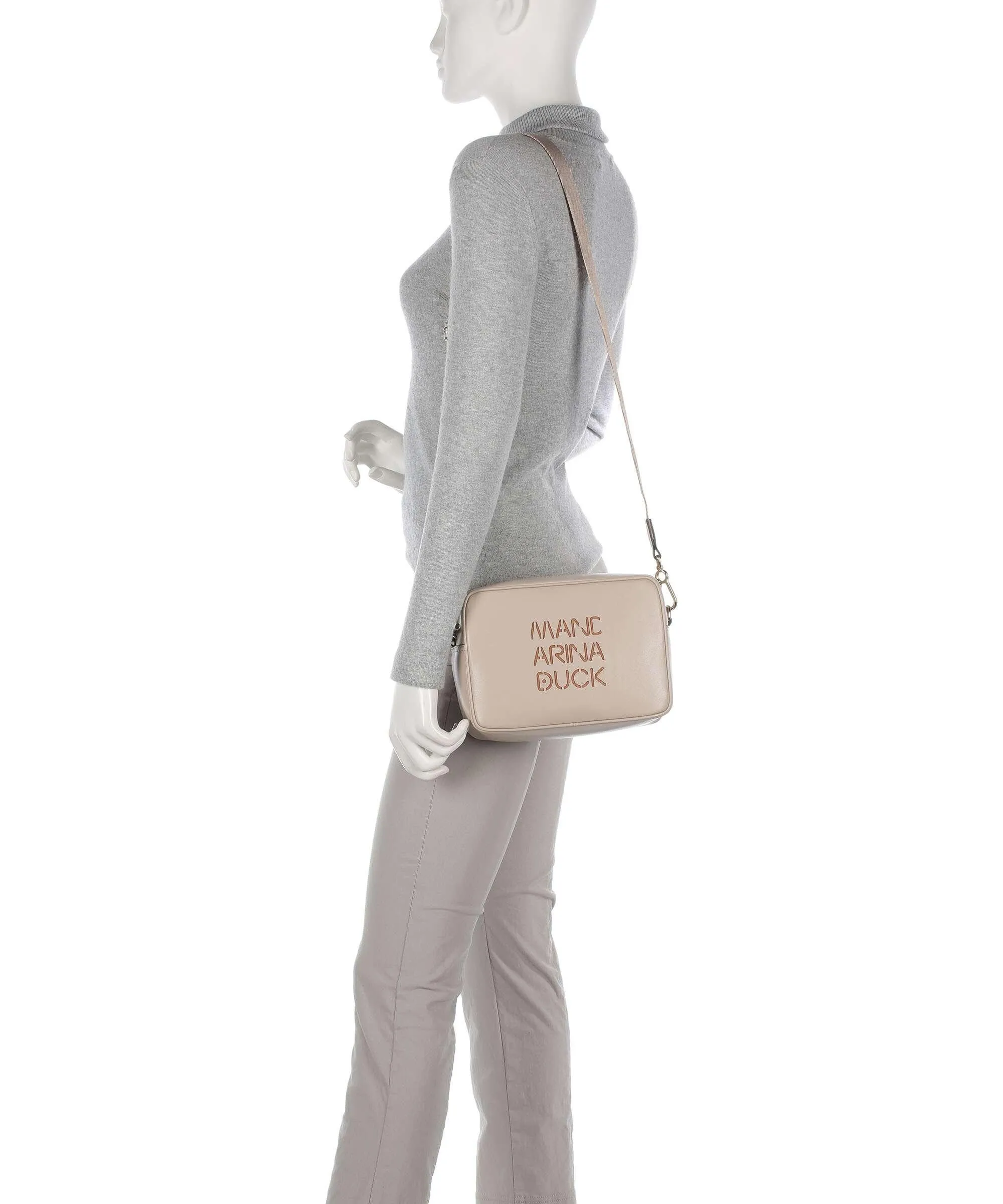  Mandarina Duck Lady Duck Borsa a tracolla pelle di vitello finemente grana beige  