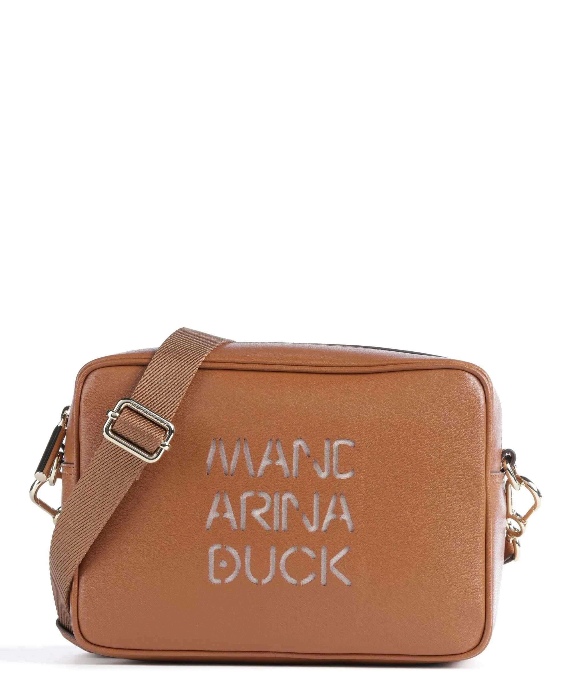  Mandarina Duck Lady Duck Borsa a tracolla pelle di vitello finemente grana marrone  