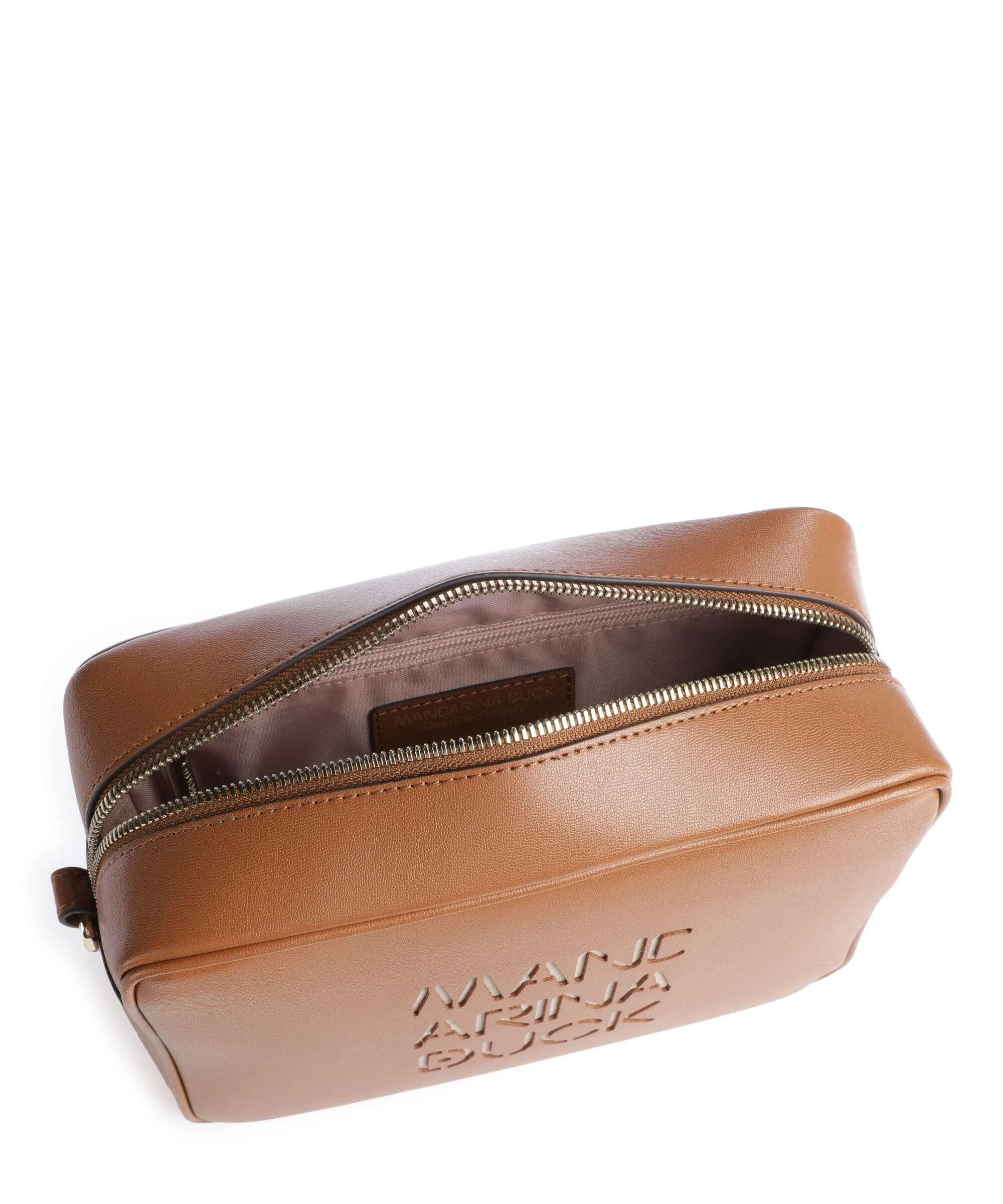  Mandarina Duck Lady Duck Borsa a tracolla pelle di vitello finemente grana marrone  