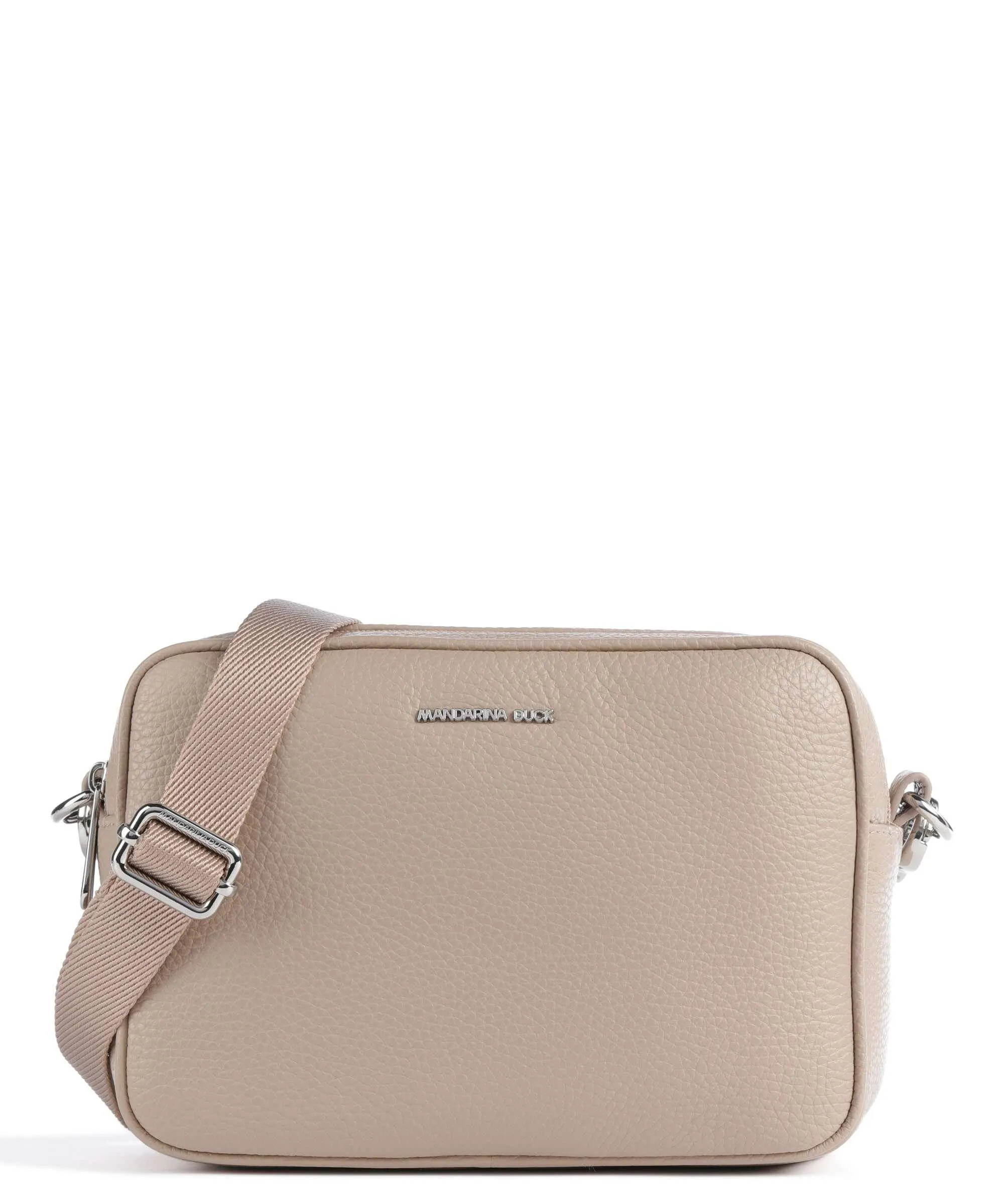  Mandarina Duck Mellow Leather Borsa a tracolla pelle di vitello grana taupe  