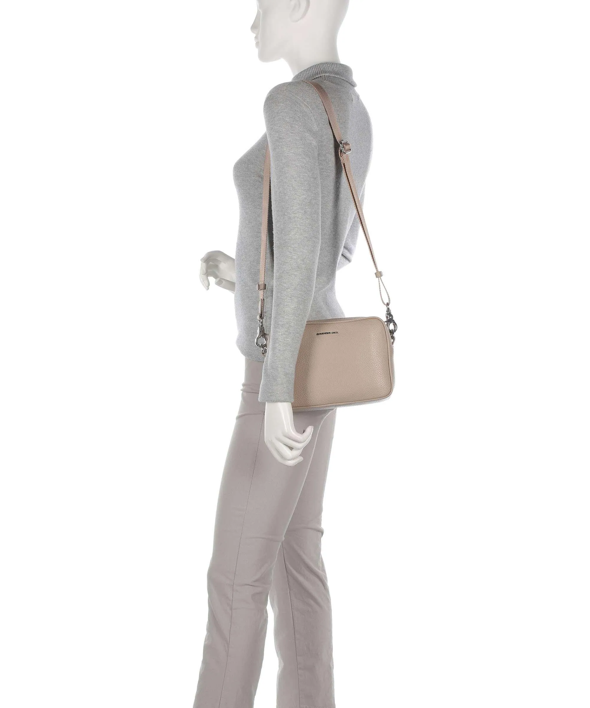  Mandarina Duck Mellow Leather Borsa a tracolla pelle di vitello grana taupe  
