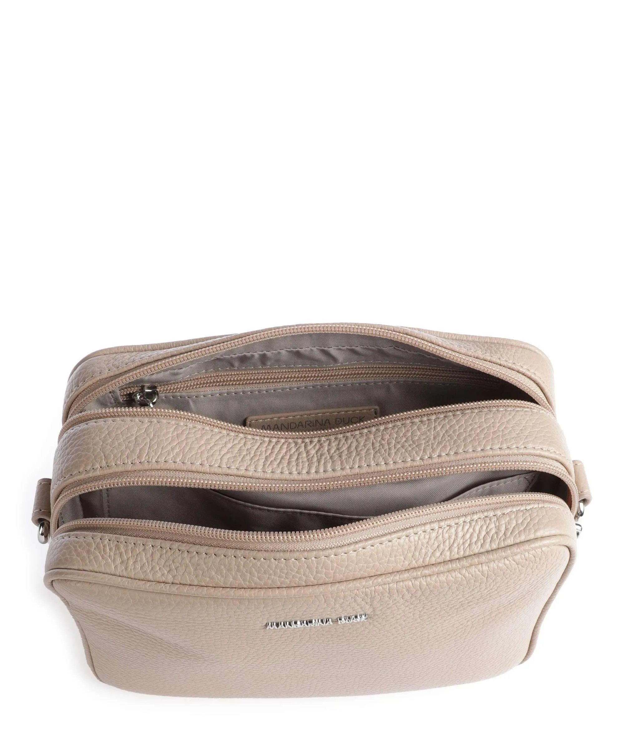  Mandarina Duck Mellow Leather Borsa a tracolla pelle di vitello grana taupe  