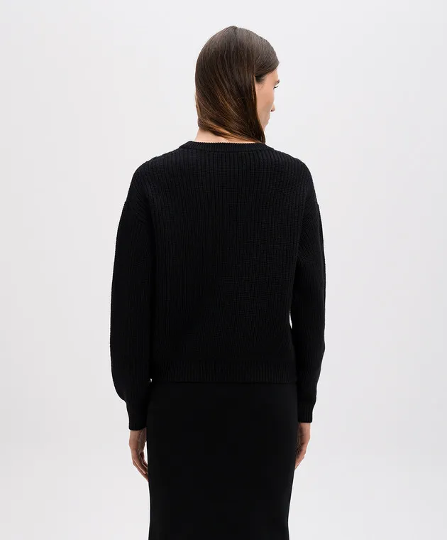 Max Mara Maglione nero LESSY realizzato in lana con cristalli LESSY