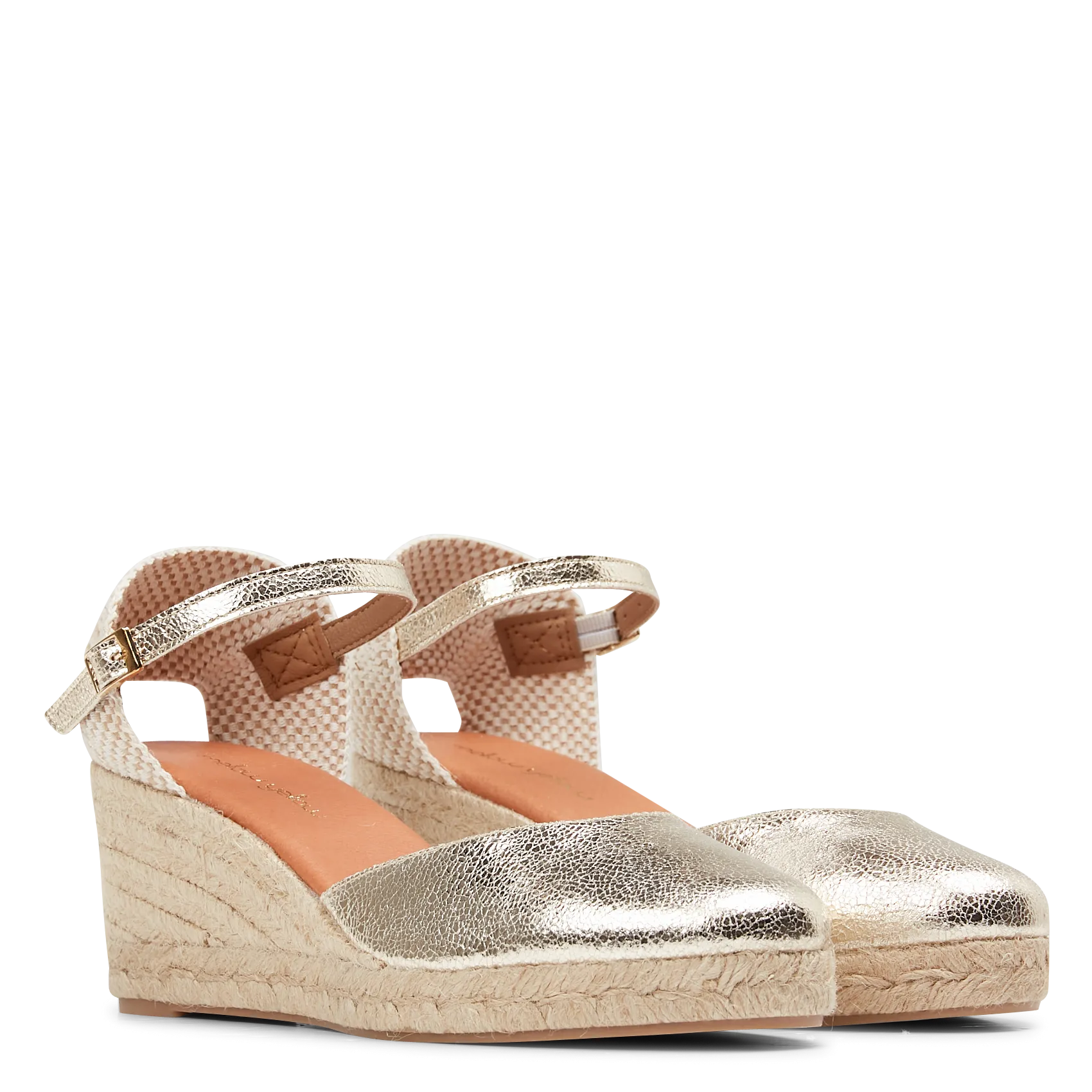  MELLOW YELLOW   ESTRELLA - Espadrillas con zeppa in pelle metallizzata | Dorato
