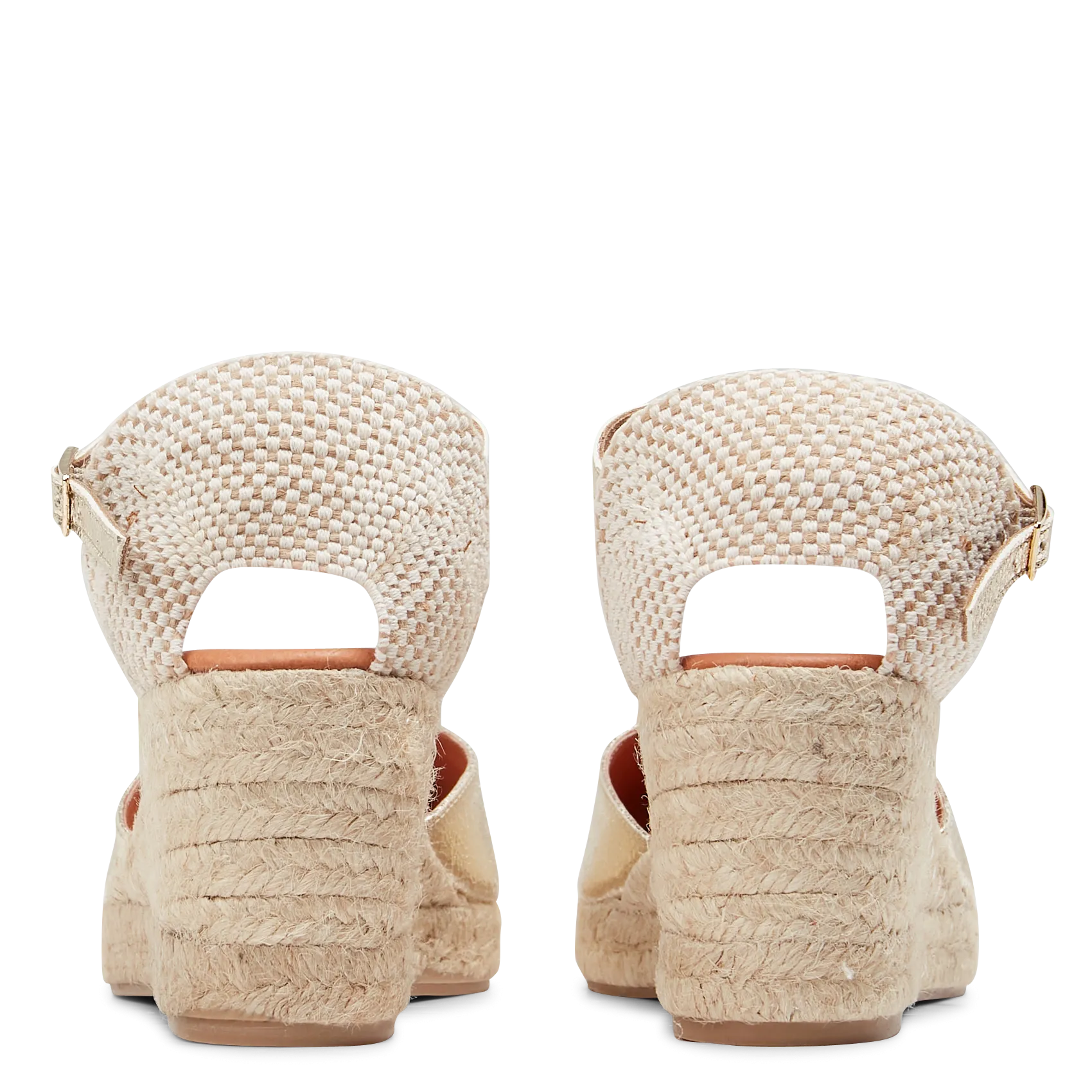  MELLOW YELLOW   ESTRELLA - Espadrillas con zeppa in pelle metallizzata | Dorato