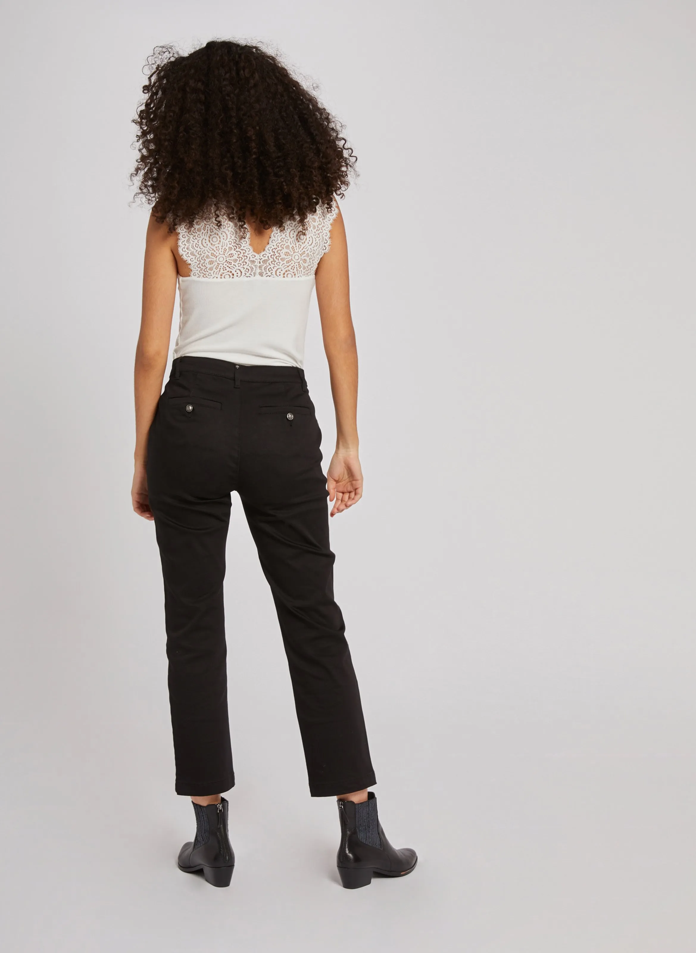  MORGAN   DENA.N - Top scollo a V con pizzo | Bianco