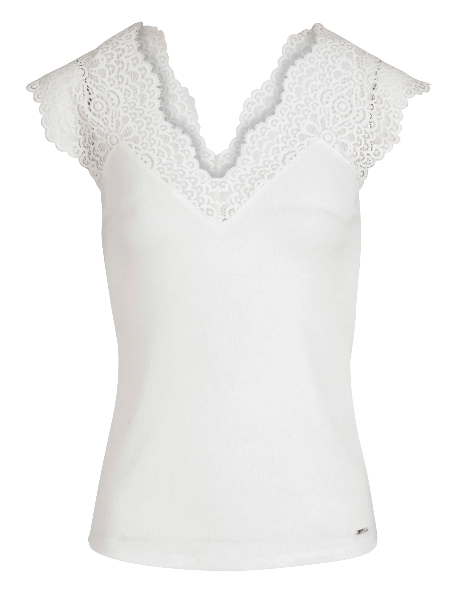  MORGAN   DENA.N - Top scollo a V con pizzo | Bianco