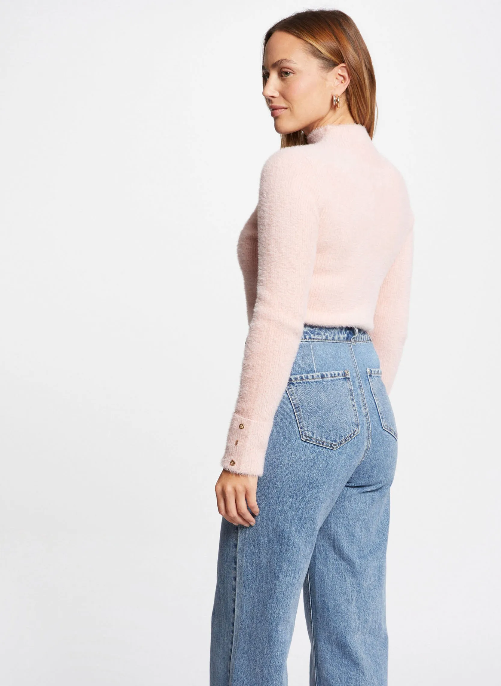  MORGAN   MORIK.N - Lupetto in maglia effetto piuma | Rosa