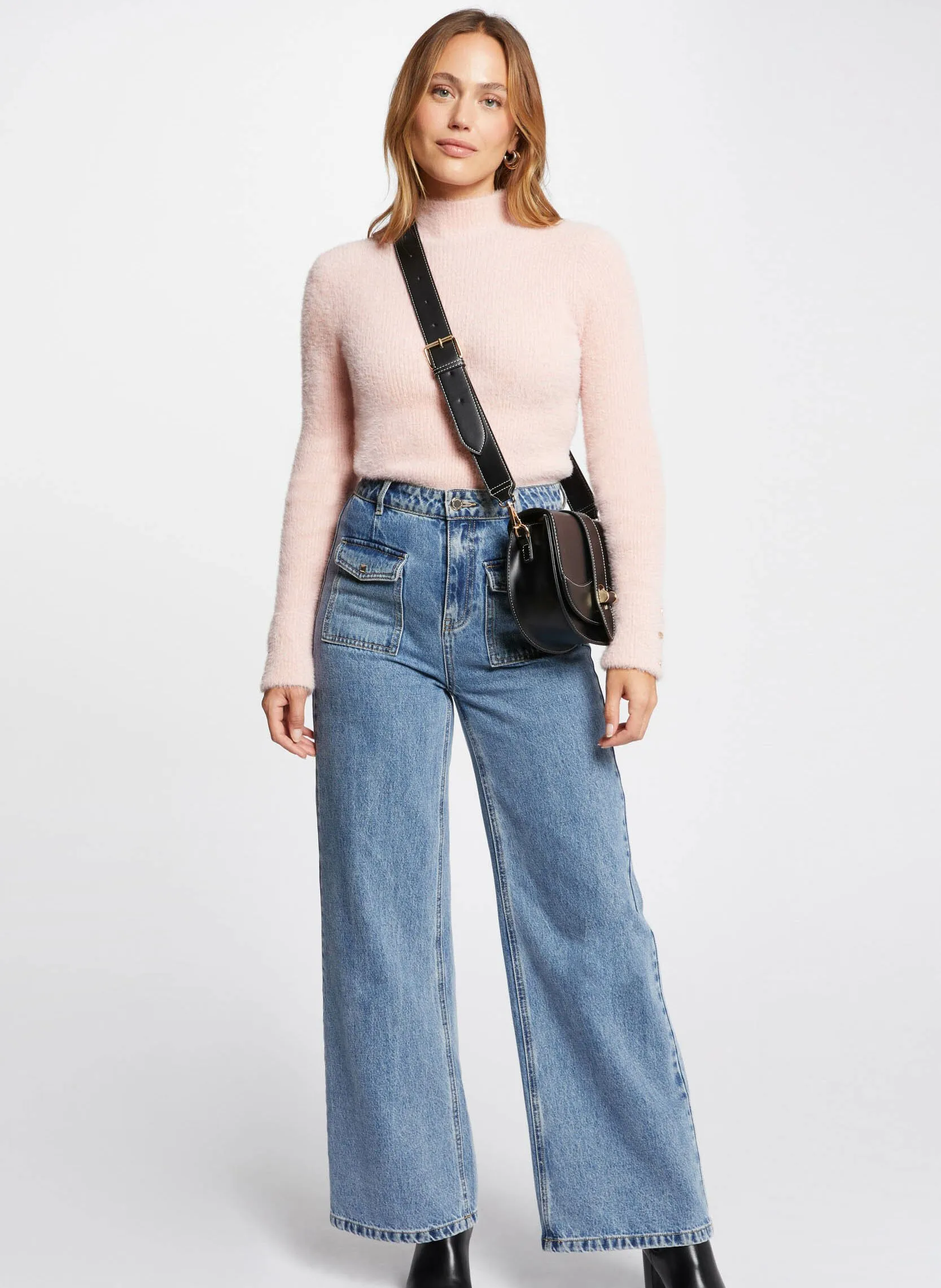  MORGAN   MORIK.N - Lupetto in maglia effetto piuma | Rosa