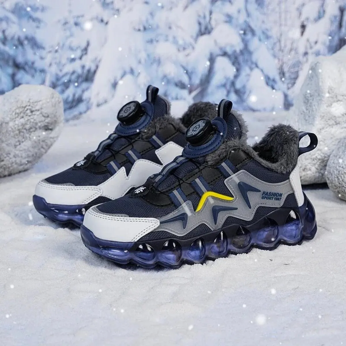 Nuove scarpe sportive da trekking Sneaker invernale per bambini per ragazzo Plus Cotone Mantieni caldo Antiscivolo Resistente Le
