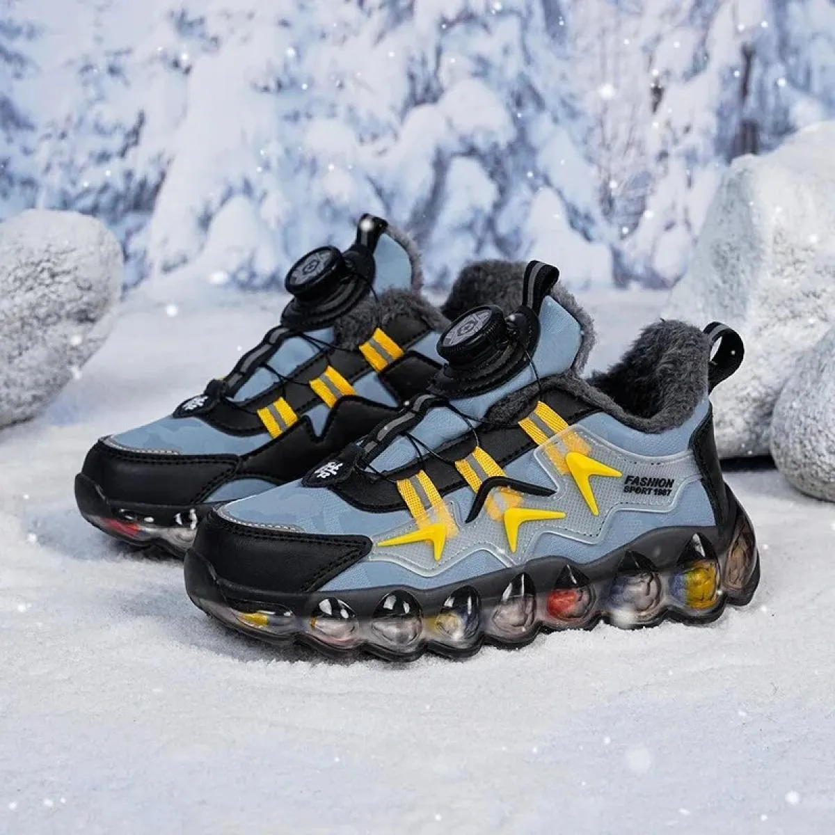 Nuove scarpe sportive da trekking Sneaker invernale per bambini per ragazzo Plus Cotone Mantieni caldo Antiscivolo Resistente Le