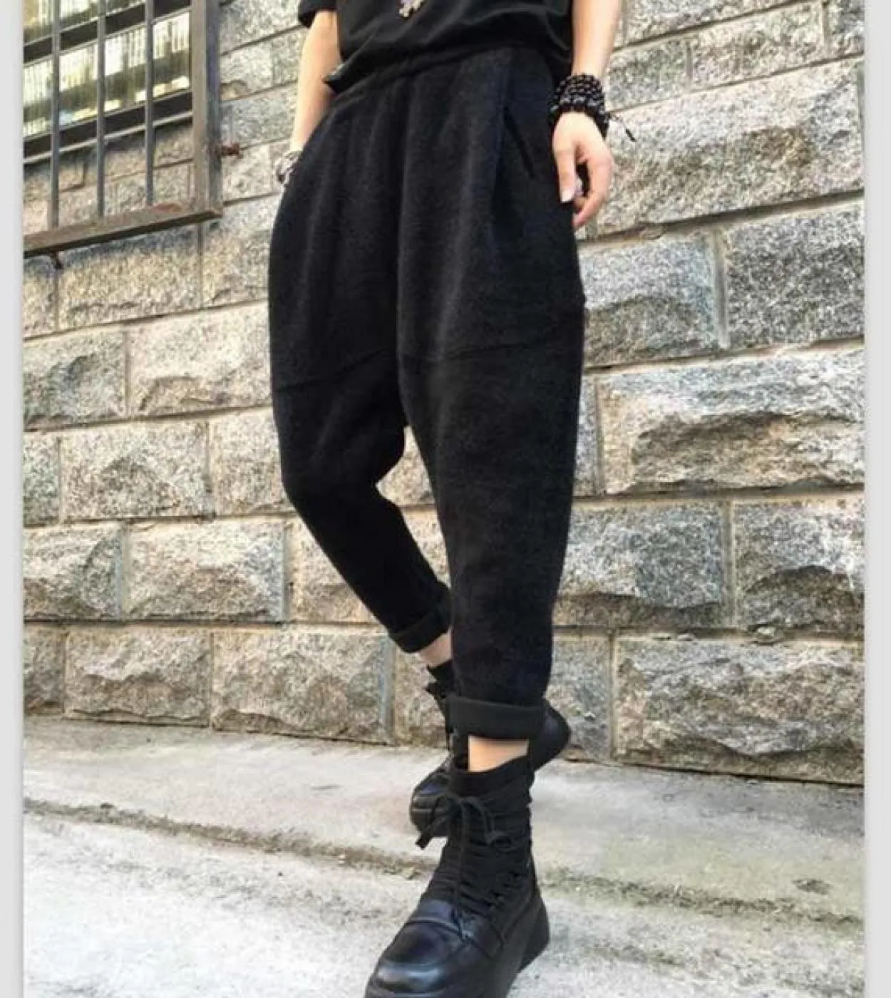 Nuovo arrivo stile invernale donna calore addensare pantaloni alla caviglia pantaloni casual larghi in cotone elastico in vita W