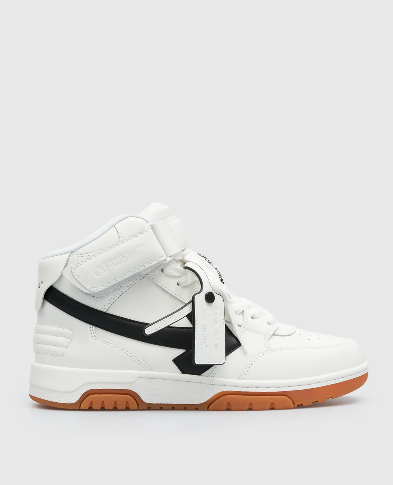 Off-White Out Of Office scarpa alta in pelle bianca con logo OMIA259F23LEA003