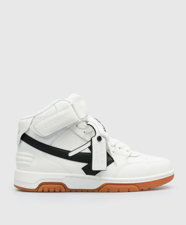 Off-White Out Of Office scarpa alta in pelle bianca con logo OMIA259F23LEA003