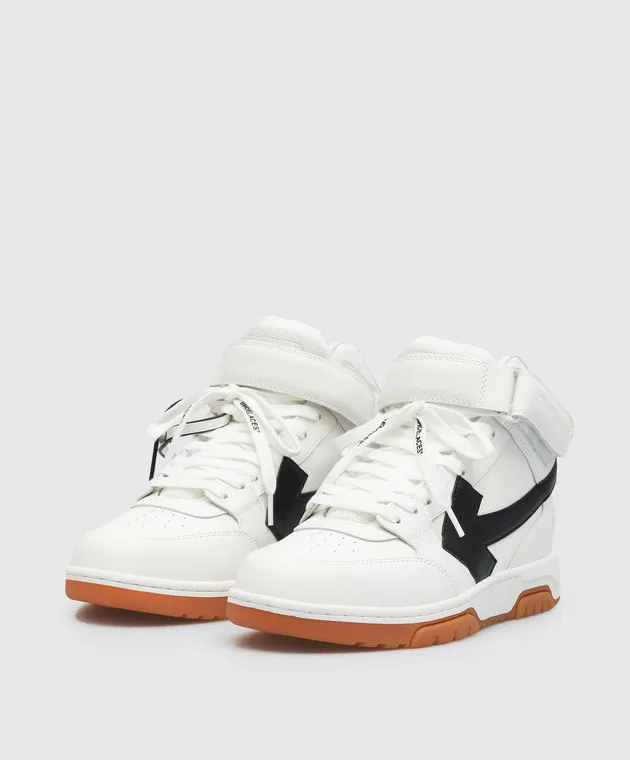 Off-White Out Of Office scarpa alta in pelle bianca con logo OMIA259F23LEA003