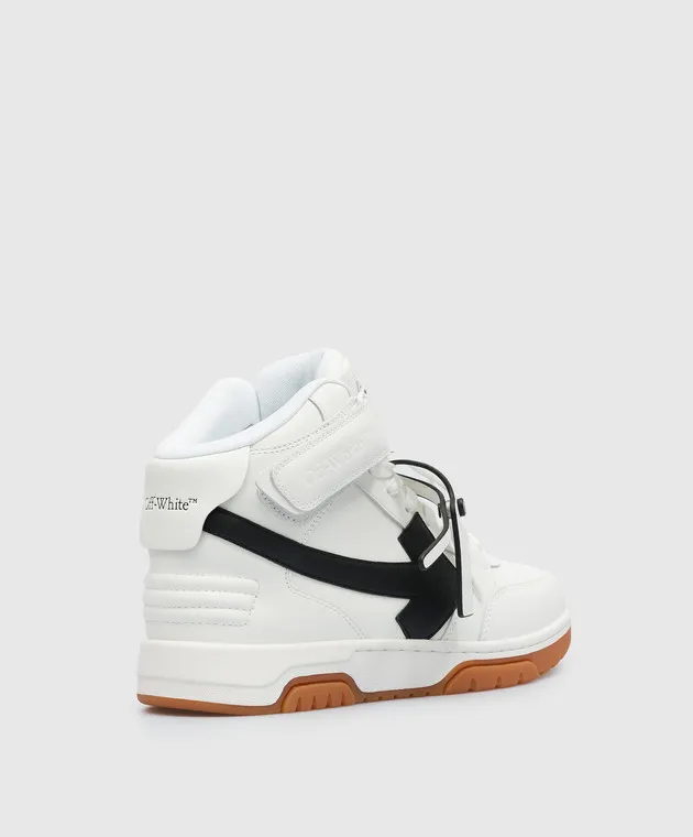 Off-White Out Of Office scarpa alta in pelle bianca con logo OMIA259F23LEA003