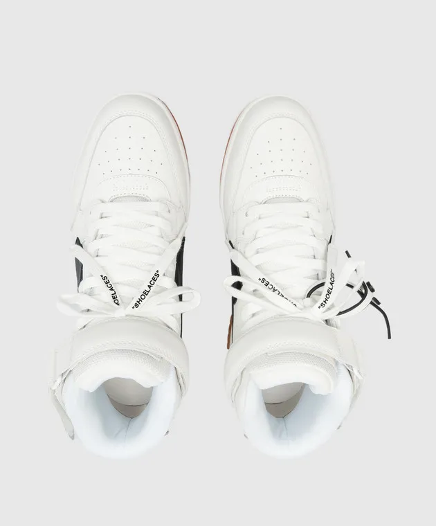 Off-White Out Of Office scarpa alta in pelle bianca con logo OMIA259F23LEA003