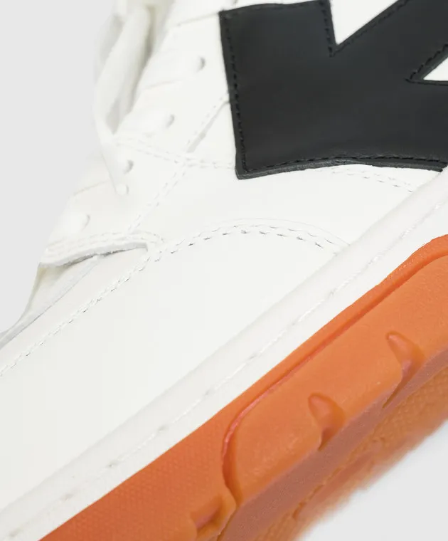 Off-White Out Of Office scarpa alta in pelle bianca con logo OMIA259F23LEA003