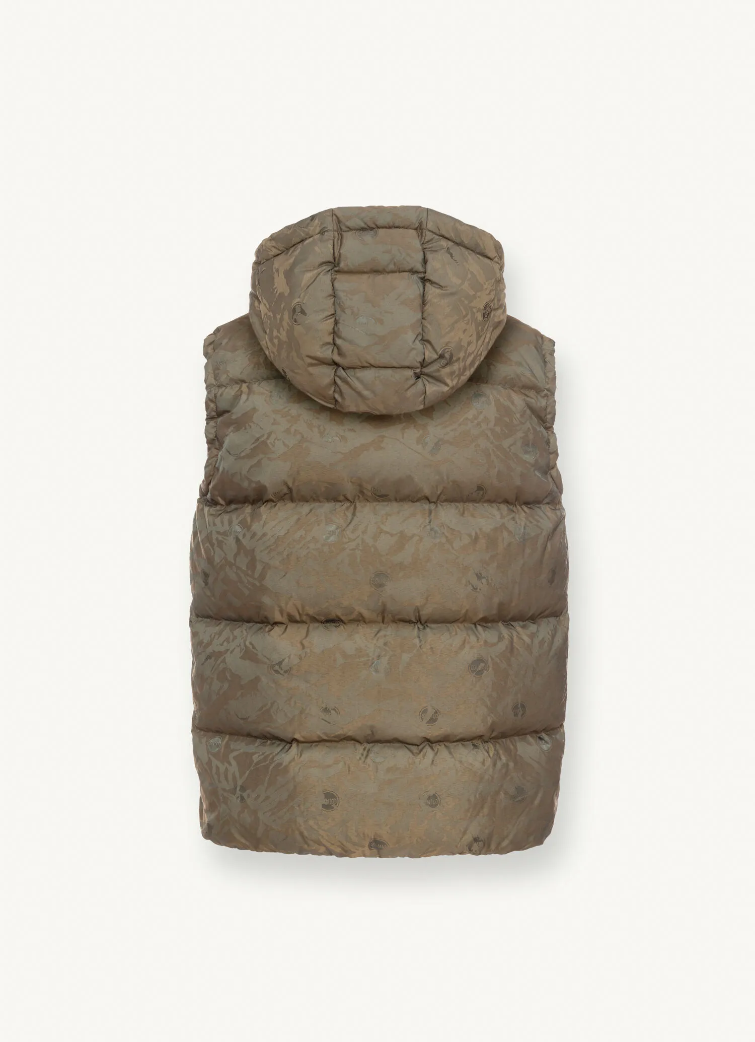 Oversized down padded gilet with hood