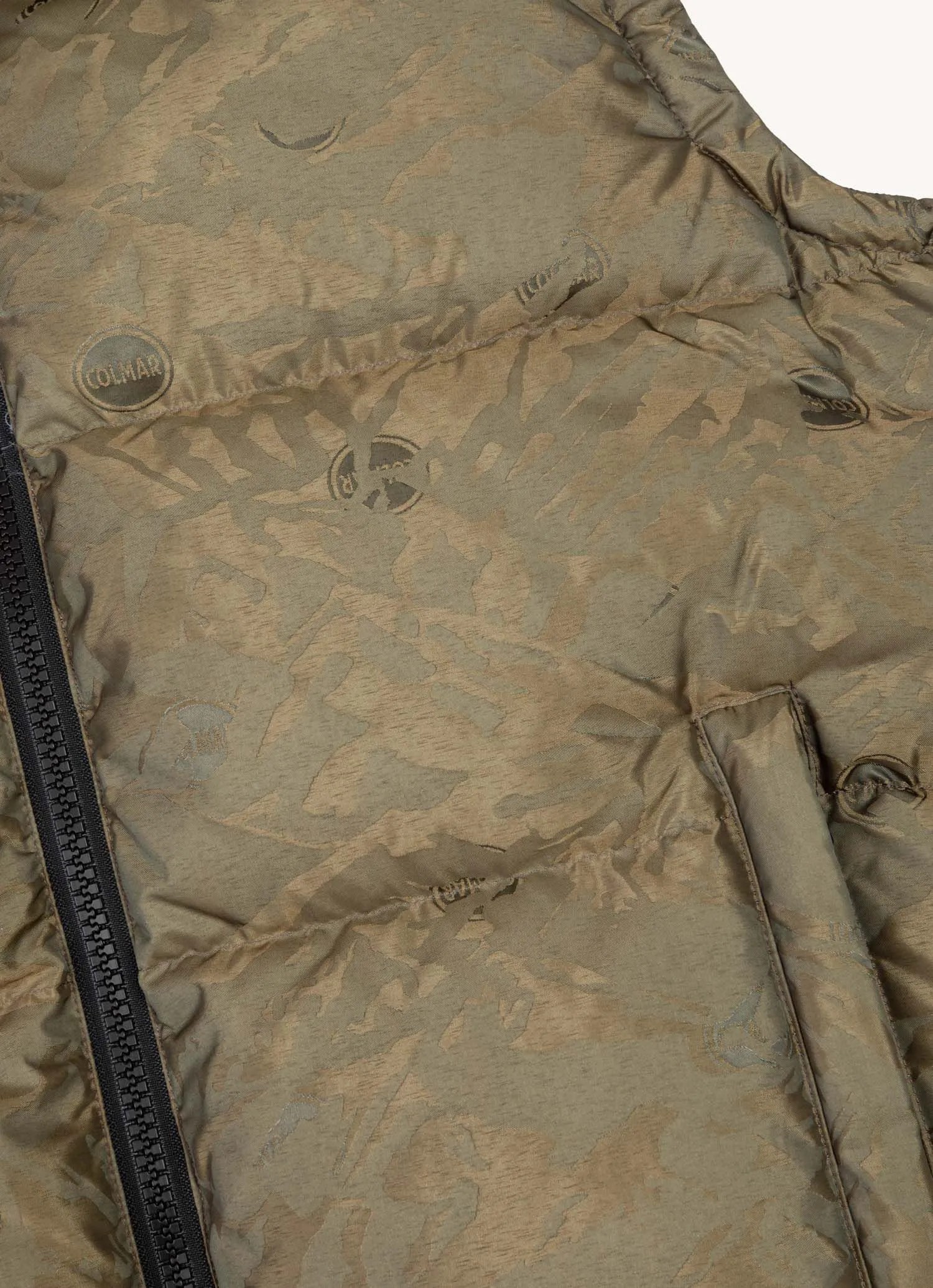 Oversized down padded gilet with hood