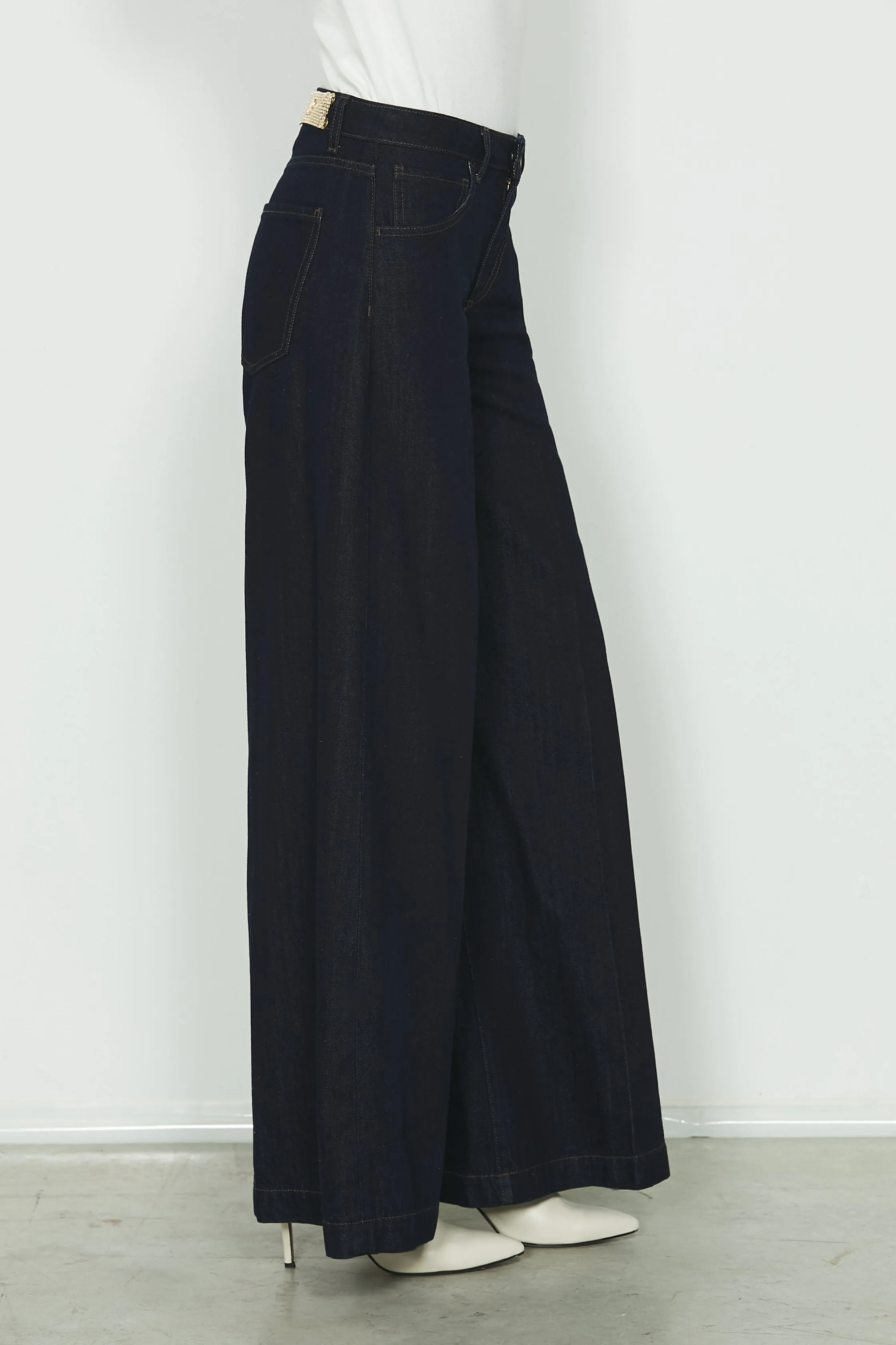 Panta LINDA_20 vita media 5 ts wild fit in blue denim