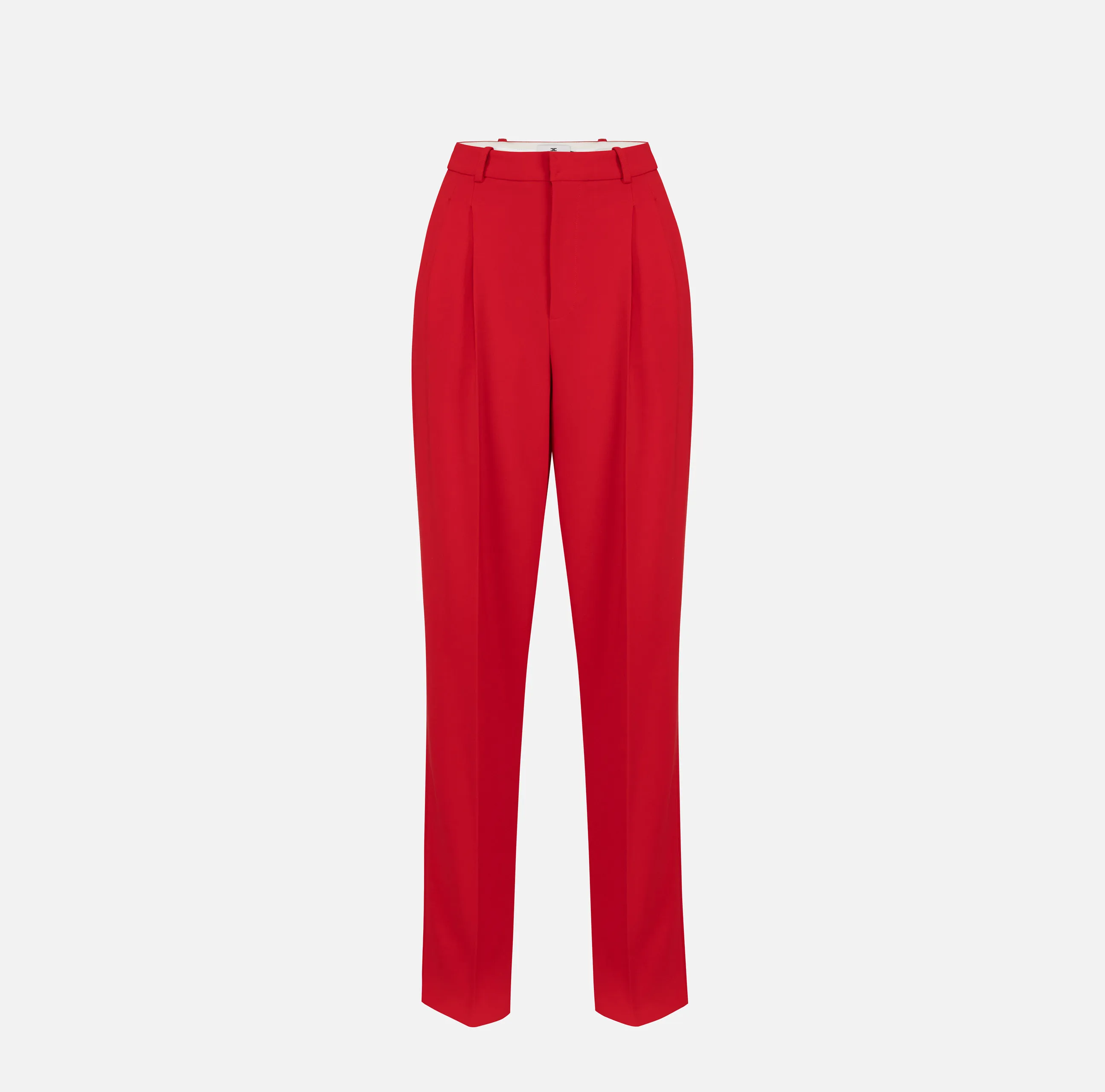 Pantalone in crêpe stretch con doppie pinces