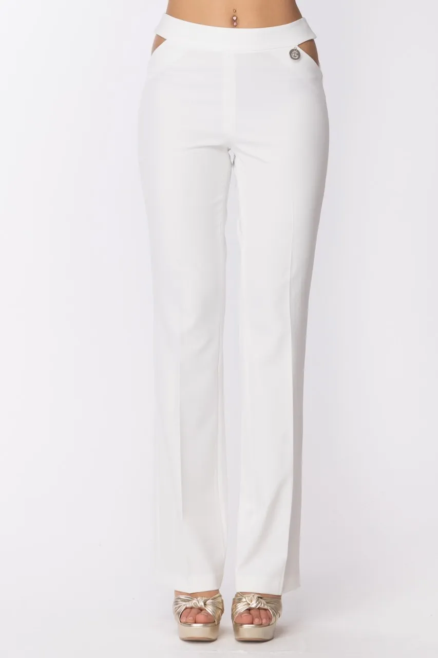 Pantaloni con aperture sui fianchi Bianco
