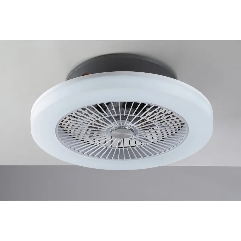 Plafoniera LED con ventilatore bianca in acrilico pmma 40w 4450lm cct dimmerabile wi-fi 50x50x16,5cm