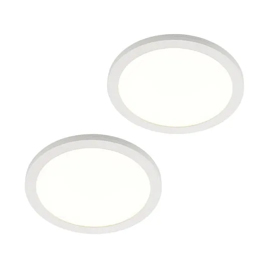 Prios Plafoniera LED Aureka, set di 2, sensore, Ø 33 cm, bianco