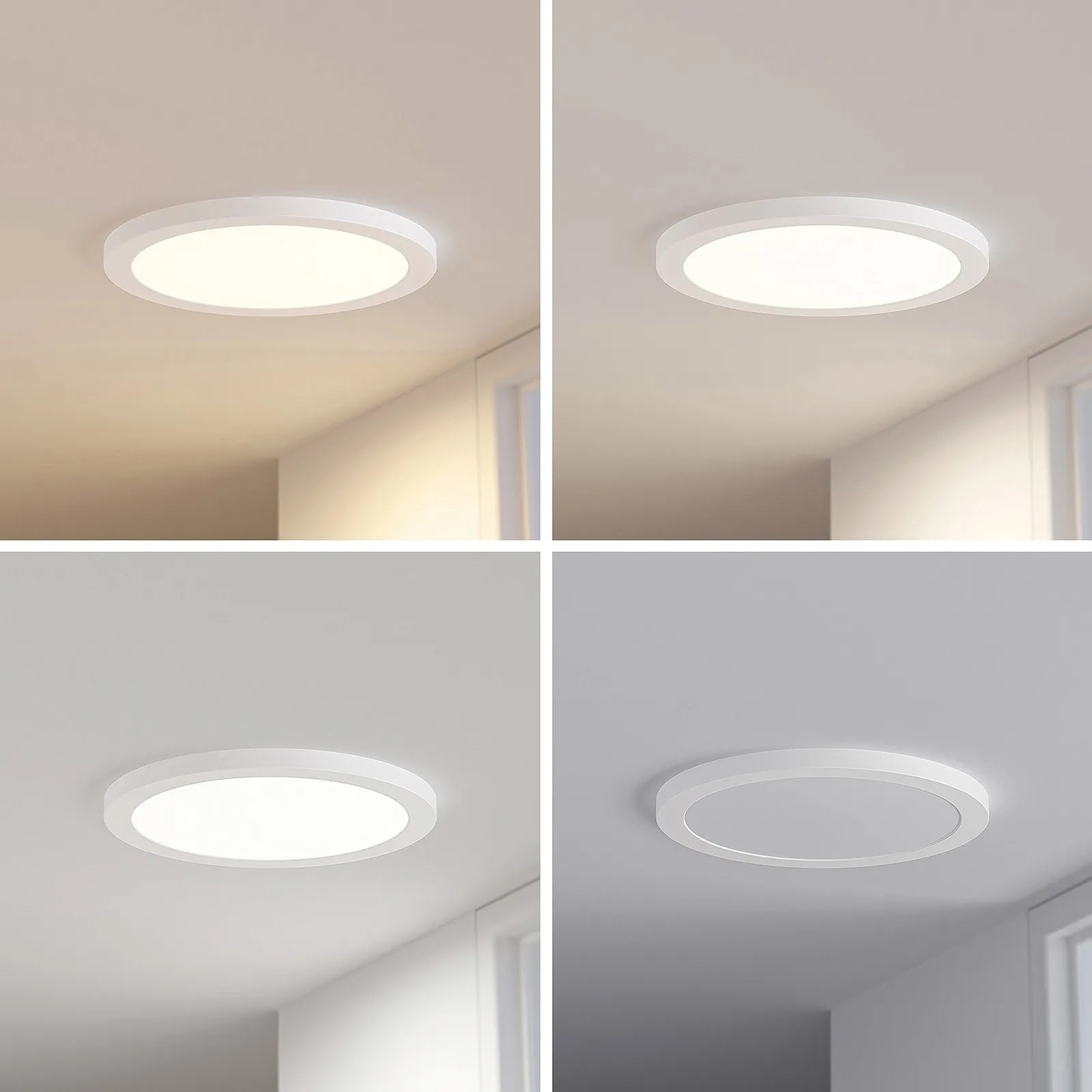 Prios Plafoniera LED Aureka, set di 2, sensore, Ø 33 cm, bianco