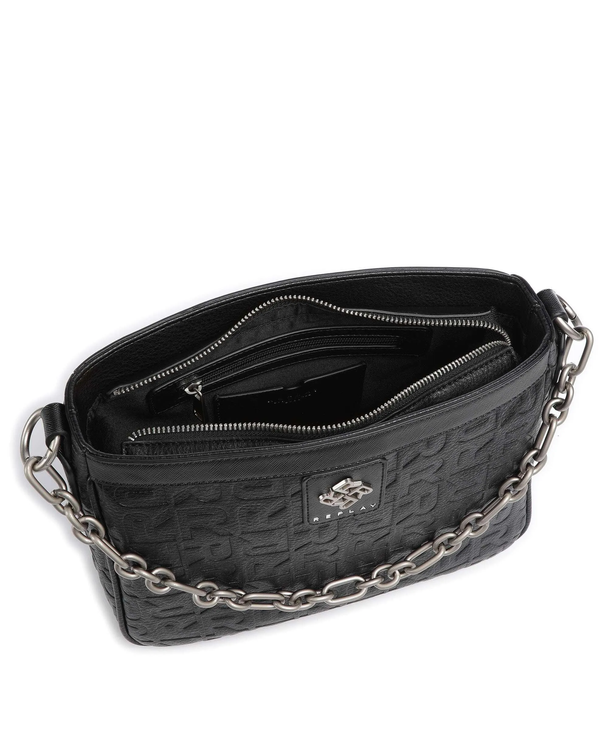  Replay Borsa a tracolla pelle sintetica nero  