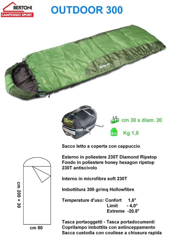 Sacco letto OUTDOOR 300 Bertoni