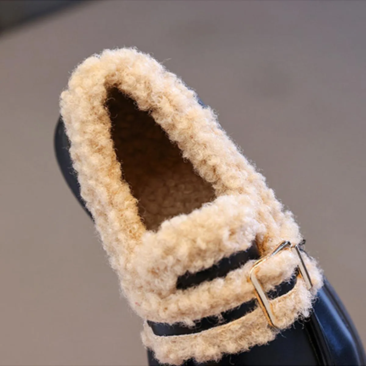 Scarpe in pelle PU con zeppa Ragazze Scuola invernale Tempo libero Scarpe da studente con fondo addensato Scarpe da principessa