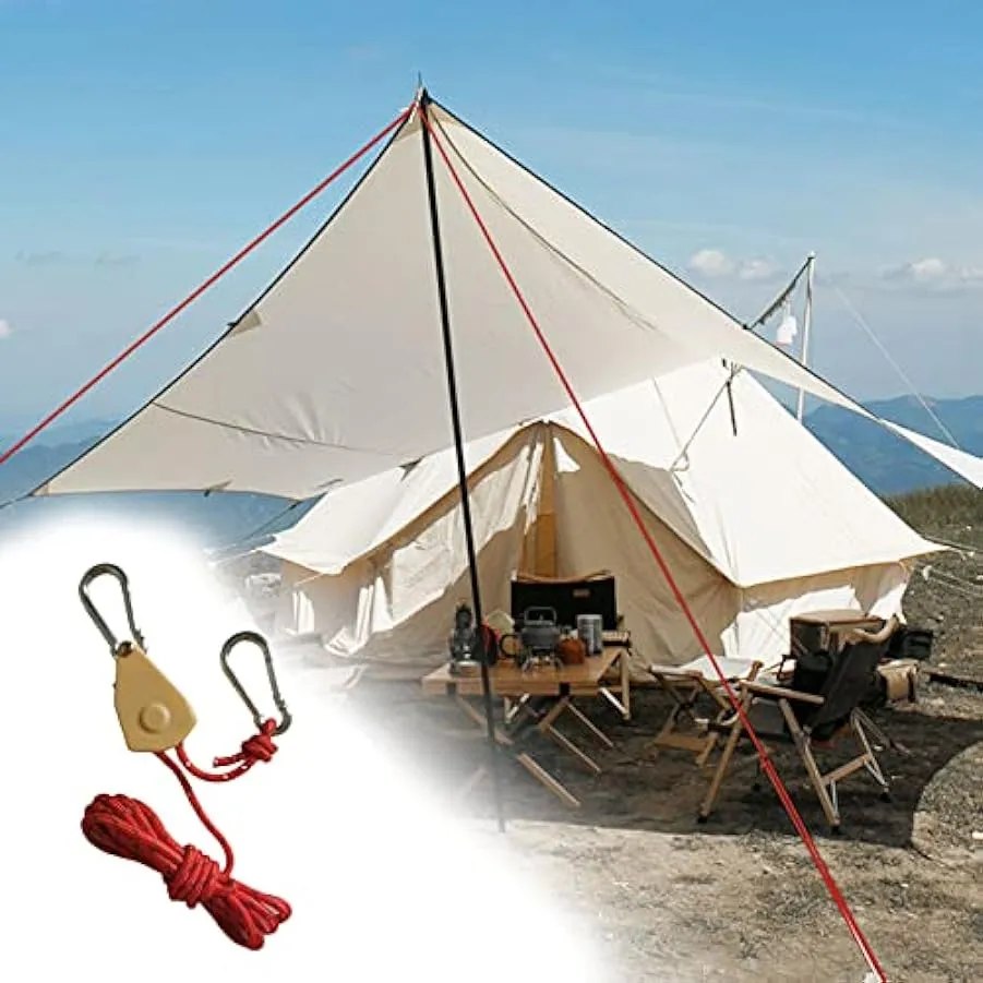 SEALFO Corde riflettenti per campagna,Linee guida Tenda Antivento | Tela Tenda con Fibbia Pressione Manica in alluminio, Fornitu