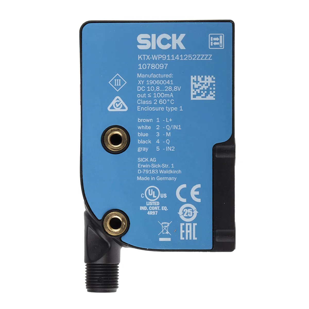 Sensori di contrasto SICK, Led RGB, rilevamento 13 mm, uscita PNP, 100 mA