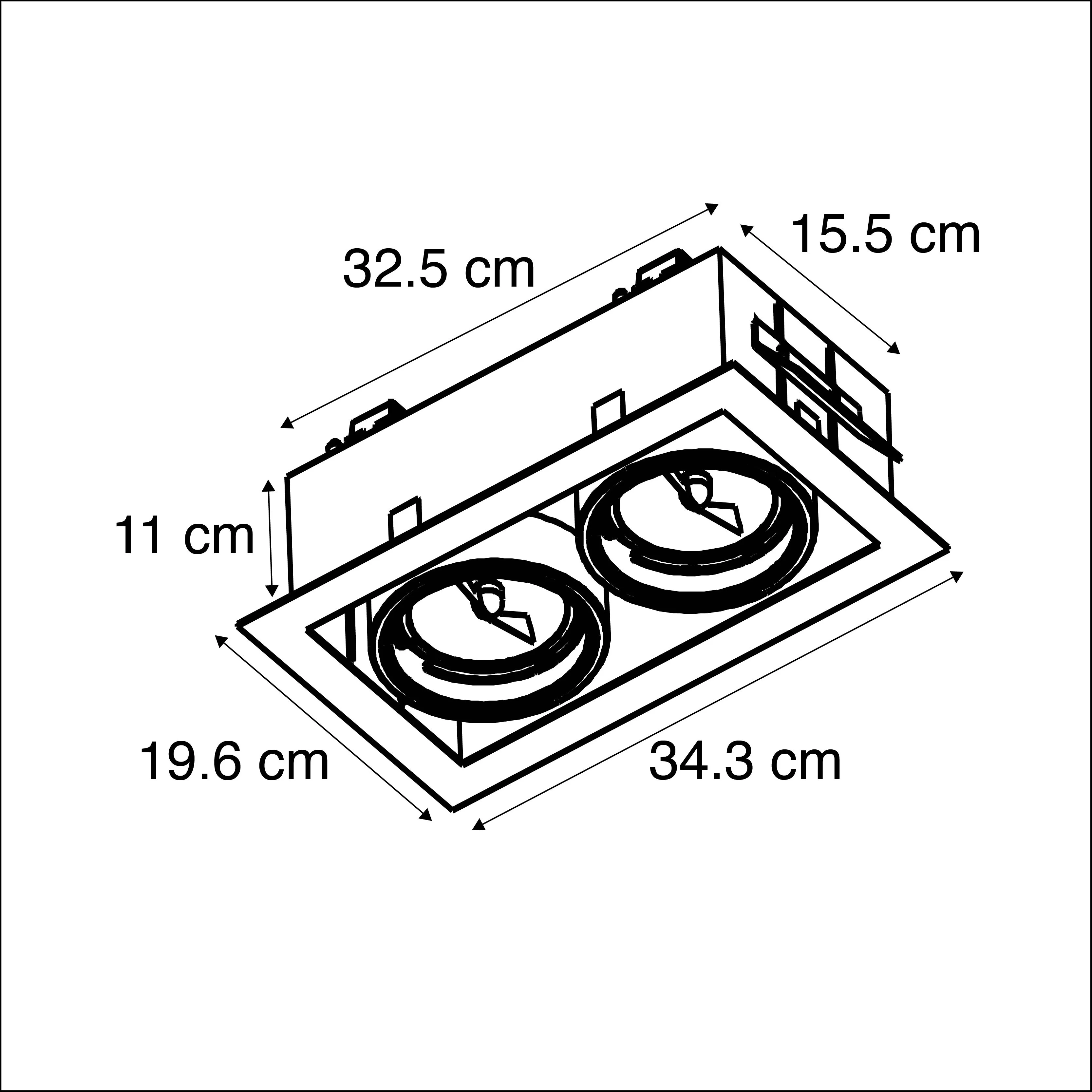Set di 6 Faretto rettangolare in alluminio da incasso - ONEON 111-2