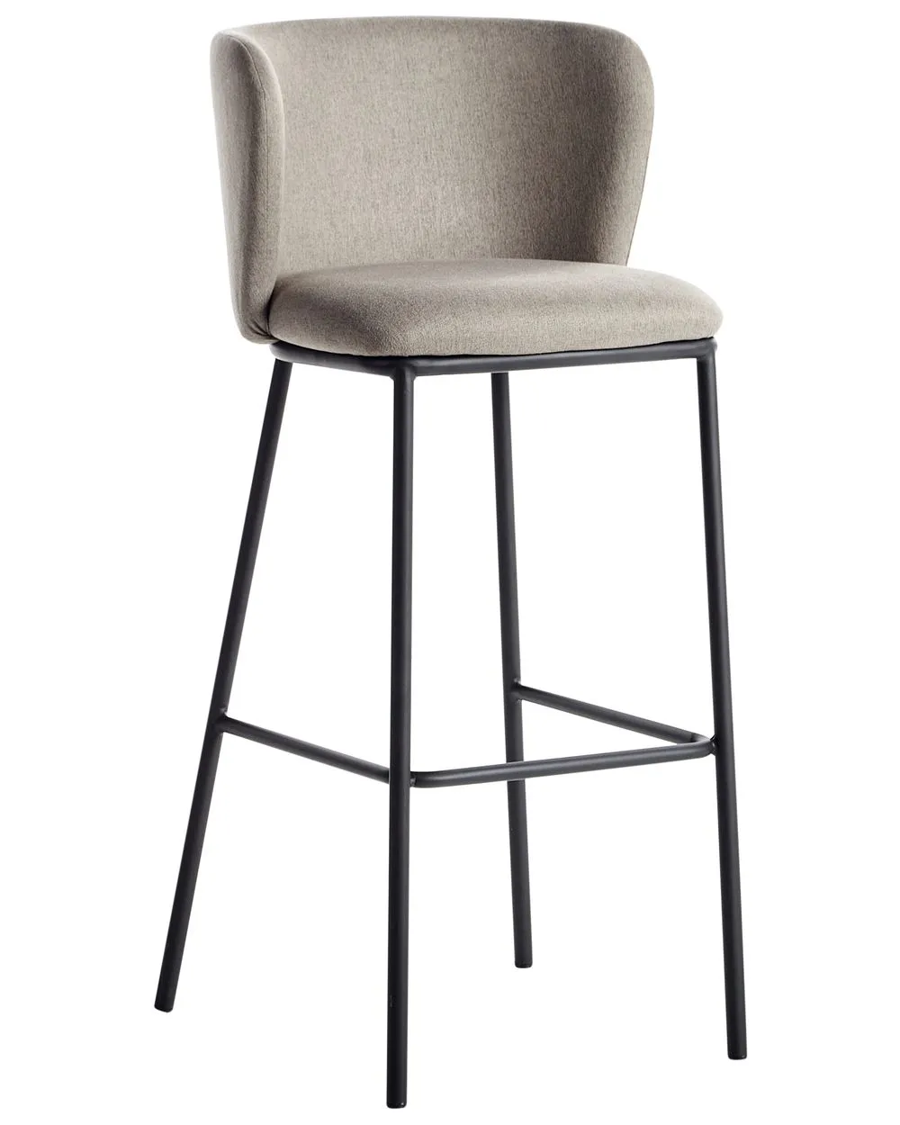 Set of 2 Bar Chairs MINA Taupe