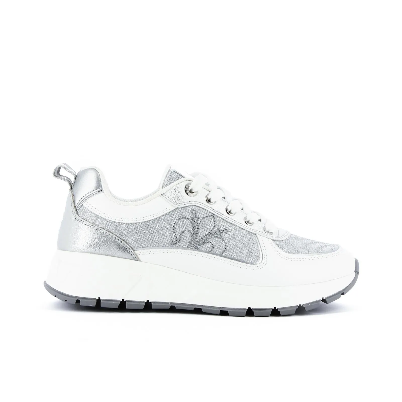 Sneakers bianche con dettagli glitterati