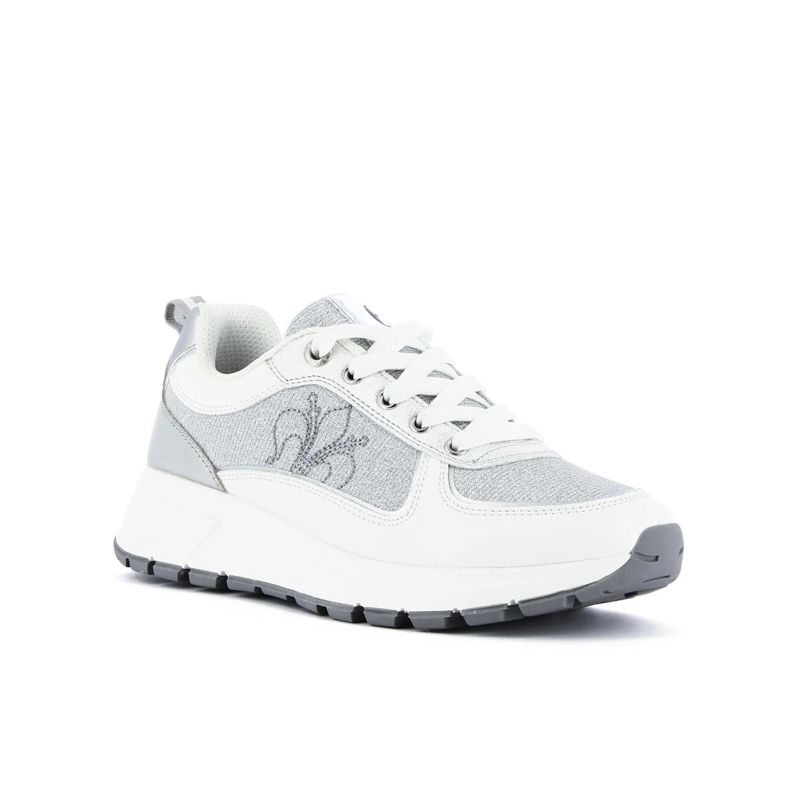 Sneakers bianche con dettagli glitterati