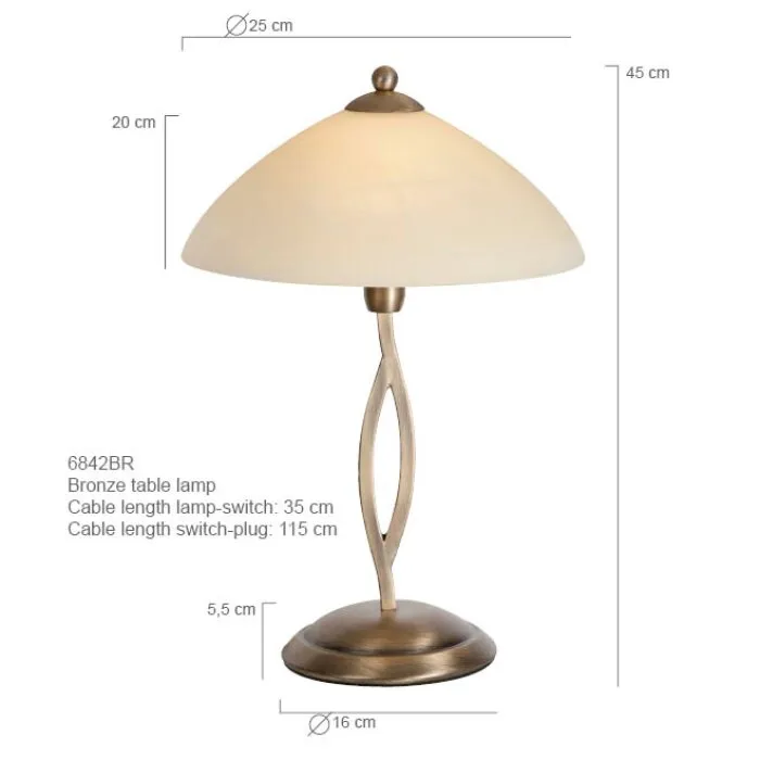 Steinhauer CAPRI Lampada da tavolo Bronzo, 1-Luce