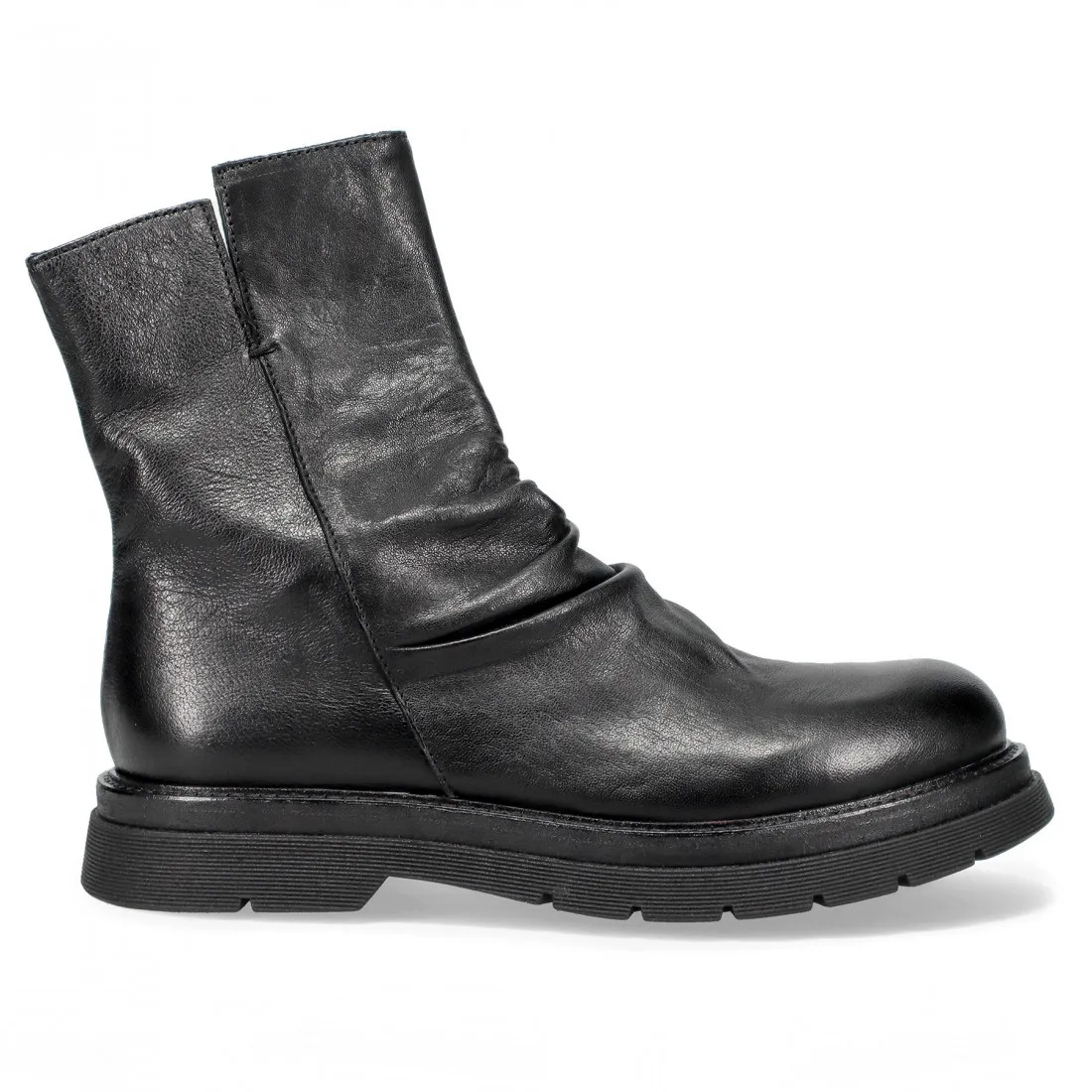 Stivaletto da donna Vicolo 8 in pelle arricciata nera